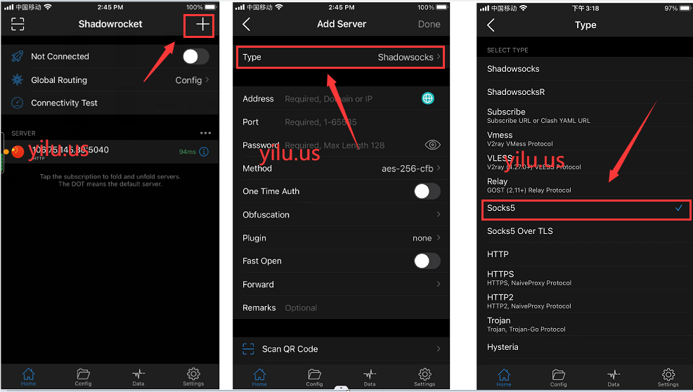 How to use ShadowRocket/V2rayNG With Yilu Socks5 Proxies in iPhone/Android