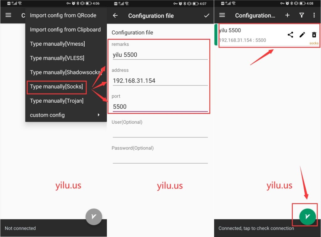 How to use ShadowRocket/V2rayNG With Yilu Socks5 Proxies in iPhone/Android