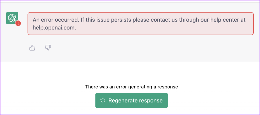 ChatGPT Error