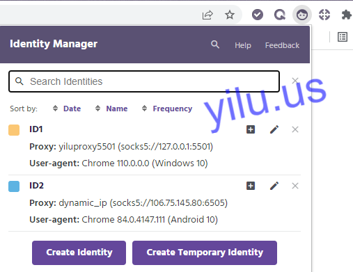 ghost browser create more identities name user agent 16